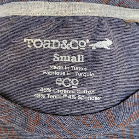 Toad & Co Geometric Print Heathered Organic Cotton Tencel Blend Pockets Small - Picture 7 of 8